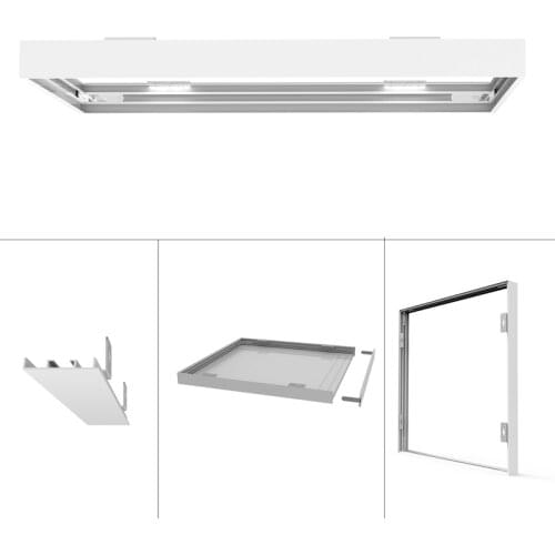 Screw Free 600x600mm Aluminum Surface Mounting LED Panel Frame for Ceiling Panel Lights White Color Without Panel light