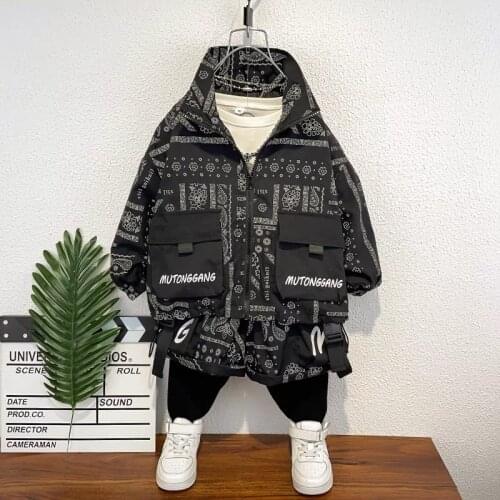 Spring Autumn kids clothes boys set coat + pants 2 pcs set Retro ethnic style Saudi fashion nobility baby boy clothes set