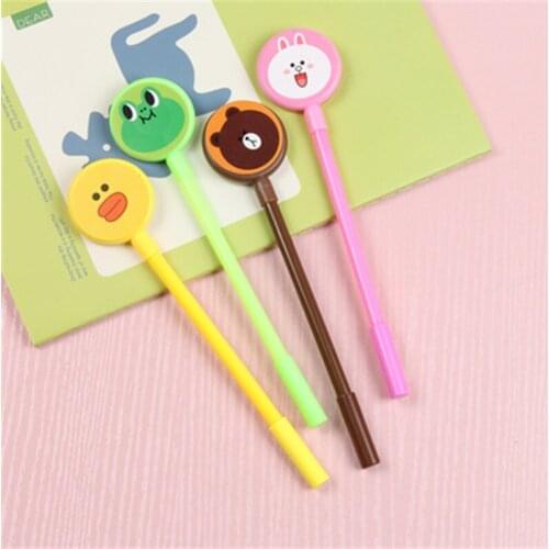 DL A414 Korean version of creative stationery cute cartoon animal shape full needle black neutral pen 0.5mm black water