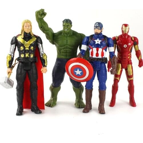 30cm Marvel Avengers Toys Super Heroes Hulk Spiderman Iron Man Captain America Action Figure Toys Gift for Kids