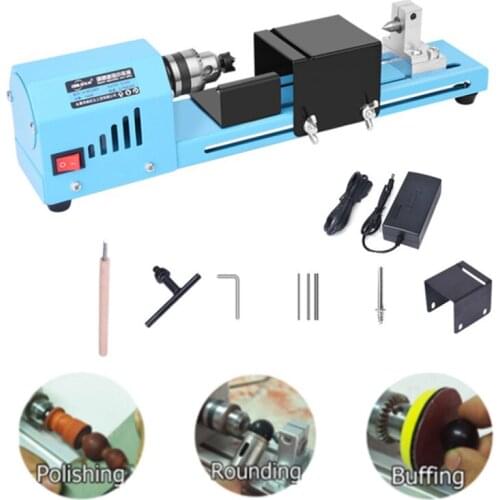 10Pcs/set 150W 12V-24V cnc Mini Beads Machine Miniature Lathe DIY Woodworking Lathe Grinding Polishing Beads Drill Rotary Tool