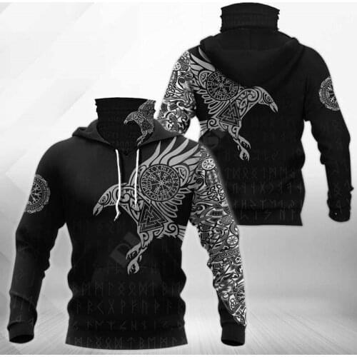 Viking Tattoo 3D Printed Hoodies Harajuku Fashion Sweatshirt Women Men Casual Pullover Hoodie Mask Warm Drop Shipping 02