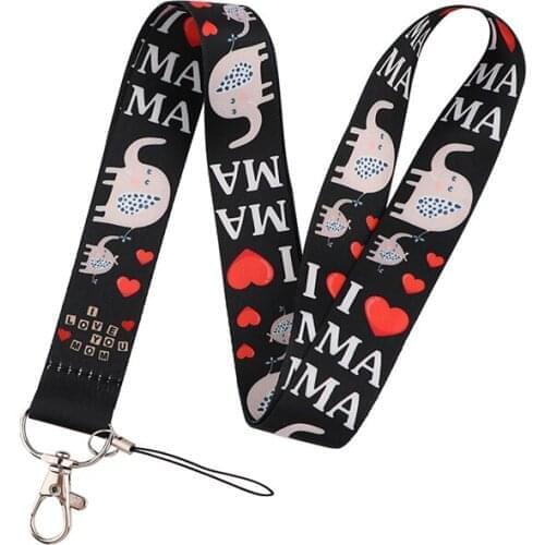 I LOVE PAPA MAMA Lanyard for Keys Phone Cool Neck Strap Lanyard for Camera Whistle ID Badge Cute webbings ribbons Gifts