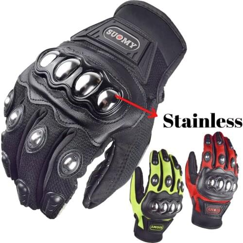 Suomy Gloves Motorcyclist Men Motocross Gloves Summer Breathable Motorcycle Anti-Fall Gloves Touch Function Full Finger Glove