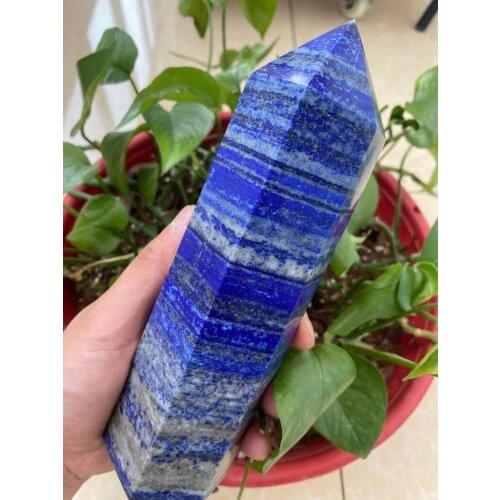 Natural rock lapis lazuli quartz crystal stone point healing wand High quality natural crystal wand