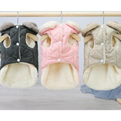 New Dog Winter Cotton Clothes Thicken Warm Fleece Dog Coat Cotton Vests Jacket Clothes for Pets Puppy Cat Clothes