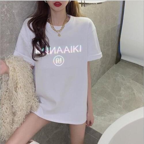 New Style T-shirt Women Fashion Letters Print Short Sleeve O Neck Women Tops Casual Loose Woman T-shirts