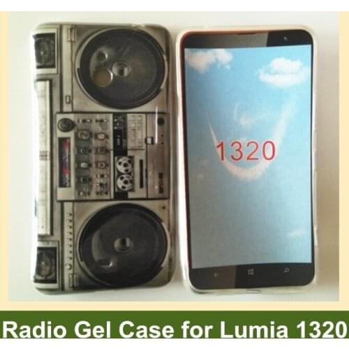 OEEKOI Vintage Radio Print Soft TPU Gel Cover Case for Nokia Lumia 1320 Free Shipping