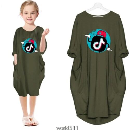 Mom and daughter dress Family matching clothes Tik Tok Printed Long Dress For Mother Daughter Mommy and me clothes