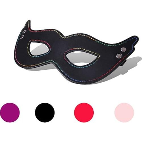 Leather Blindfold Adult Games BDSM Flirt Sex Toy Sexy Eye Mask Sleeping Masquerade Cat Eye Party for Men Woman Accessories