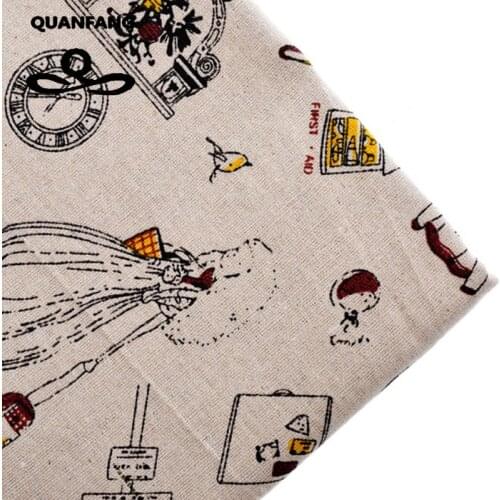 QUANFANG Cotton Linen Fabric For Handmade Hometextile Fabrics Cloth Sofa Curtain Bags Cushion Furniture Cover Meter 100x145cm