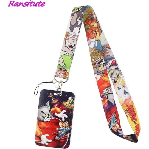 Ransitute R1638 Cat Cartoon Mice Neck Strap Lanyard For Keys ID Card Gym Phone Straps USB Badge Holder Hang Rope Lariat Lanyard