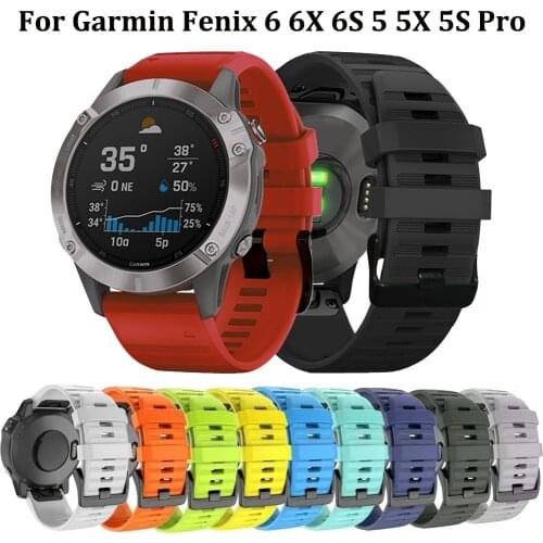 Hot 26/22/20MM Silicone Quick Release Watchband for Garmin Fenix 5X 5 5S Plus 3 3HR 6 6S 6X Pro Watch Easy fit Wrist Band Strap