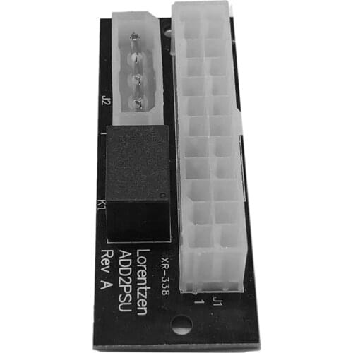 Synchronous Connector Riser Card Dual PSU Power Supply Adapter Board ATX 24-Pin to Molex 4 Pin for Bitcoin Miner Mining