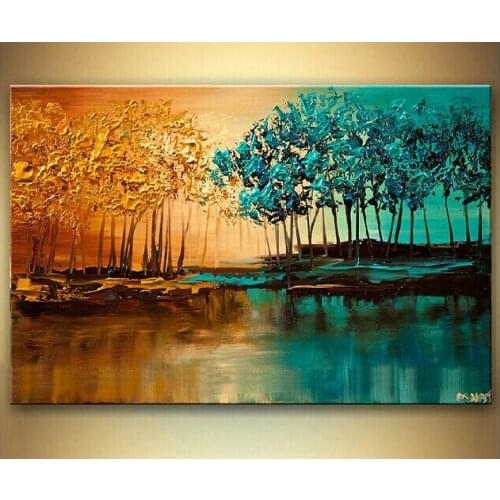 Modern fashion abstract oil painting on canvas abstract tree of bank paintings NO frame