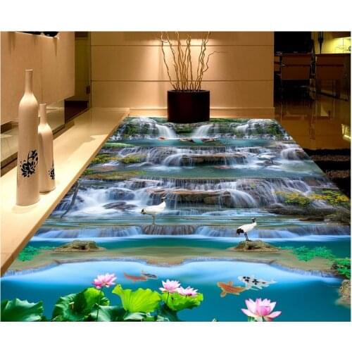 Modern Custom 3D floor mural waterfall Bathroom 3d floor murals Home Decoration