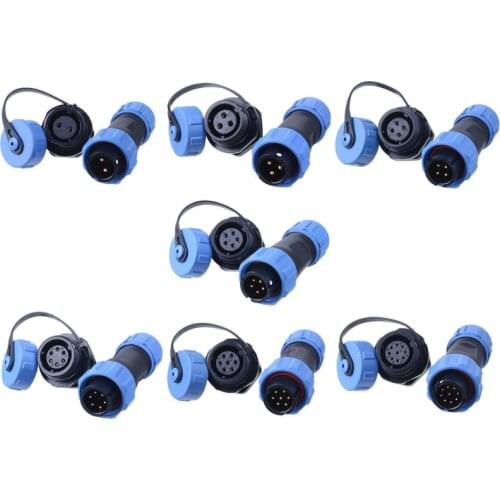 1Pair Waterproof connector SP13 IP68 cable connector plug & socket Male and Female 2Pin/3Pin/4Pin/5Pin/6Pin/7Pin/9Pin