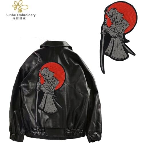Embroidery Sword Skull Patches Punk Rock Biker Back Badges Clothes Iron on Stickers Applique