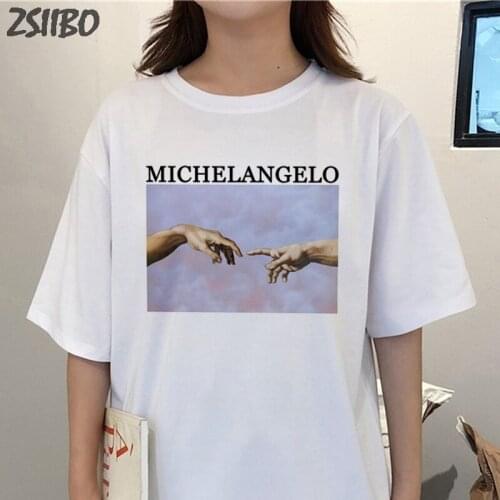 Women Tee You Looked Like Heaven and I Felt Like Hell Michaelangelo the Last Judgement Hands drop shipping female t shirt S-2XL