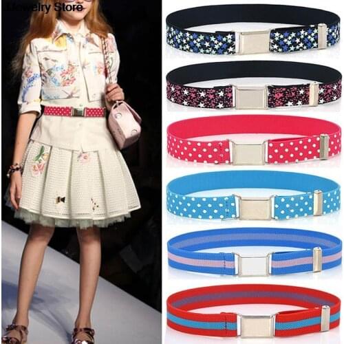 1PC Adjustable Belt Kids Children Stretch Elastic Canvas Waistband Easy Buckles Belt