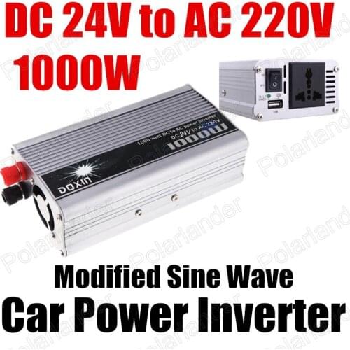 1000W USB port charger 24V DC to AC 220V modified sine wave car voltage transformer Auto Power Inverter Converter
