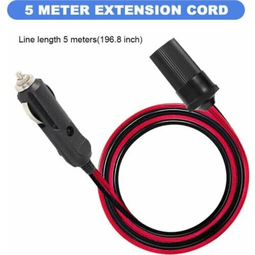 12V 5M Car Cigarettes Lighter Extension Cable Adapter Socket Charger Cord Car Accessory M8617