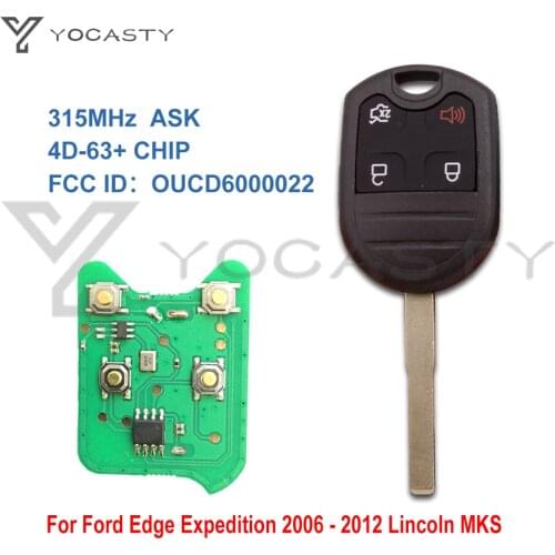 YOCASTY OUCD6000022 4 Button Remote Car Key For Ford C-Max Escape F350 Focus SE SEL Transit Connect with 4D-63+ CHIP 315Mhz