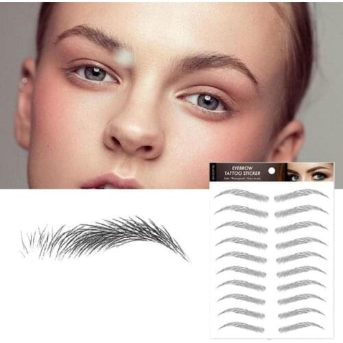 6D Eyebrow Sticker Bionic Tattoo Semi-Permanent Water Transfer Waterproof Embroidery Eyebrow Tattoo Sticker Makeup Supplies