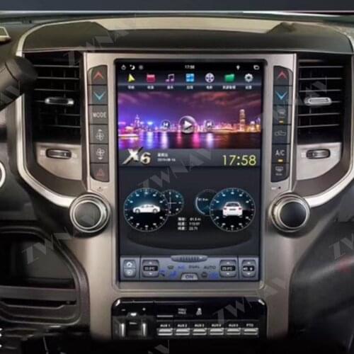 For Dodge RAM 2018 2019 2020 Android car radio Tesla style Car Multimedia Player GPS Navigation Car Radio Tape Recorder