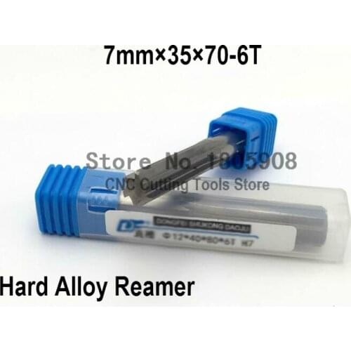 Free shipping 1PCS 7mm *35*70mm straight shank tungsten carbide reamer, Hard alloy reamer ,machine chucking steel K10