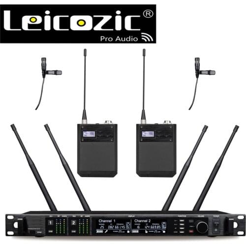 Leicozic AD4D True Diversity Wireless Microphone UHF Stage Digital Mircrofone Lapel Mic / Headset Mic / Handheld Mic 645-695Mhz