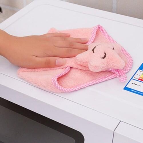 Baby Hand Towel Baby Nursery Hand Towel Toddler Soft Plush Cartoon Animal Wipe Hanging Bathing Towel for Children Bathroom