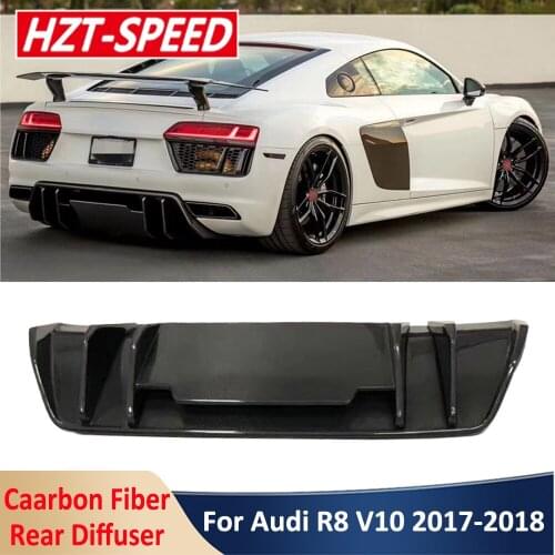 R8 Real Carbon Fiber Material Rear Lip Bumper Shovel Diffuser Car Modification Body Kit For Audi R8 V10 Coupe Tuning 2017-2018