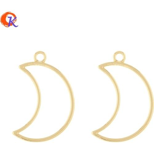 Cordial Design 100Pcs 23*36MM Jewelry Accessories/DIY Earrings Making/Connectors/Moon Shape/Hand Made/Charms/Earring Findings