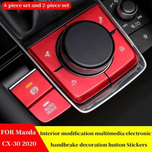 For Mazda CX-30 CX30 2020 Modified multimedia Electronic handbrake decoration Button stickers Decorative sequins