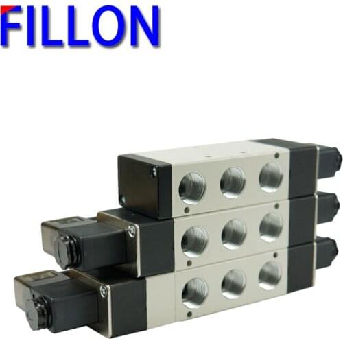 Solenoid valves 4V 130-06 3 Position 5 Port 1/8" Air Solenoid Valves 4V130-06 Pneumatic Control Valve DC12V DC24V AC110V AC220V