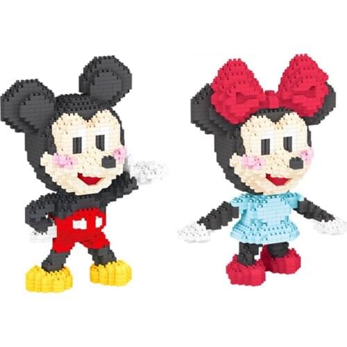 Disney world park figures micro diamond blocks Disneyland cartoon build brick toy little Mickey Minnie mouse nanobrick for kid