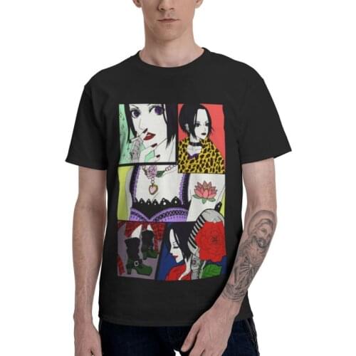 Nana Osaki Classic Harajuku T Shirts Men Short Sleeve 100% Cotton T-shirt Ai Yazawa Anime Manga Black Stones Tee Graphic Tshirt