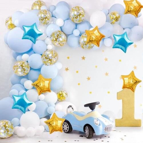 122pcs Balloon Garland Confetti Balloon Birthday Party Decor Kids Party Gifts For Kids Star Foil Balloon Baby Shower Decorations