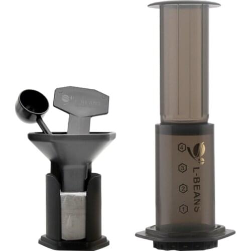 French Press Espresso Coffee Maker Manual Coffee Pot with Spoon Quickly Makes for Travel Outdoor Camping