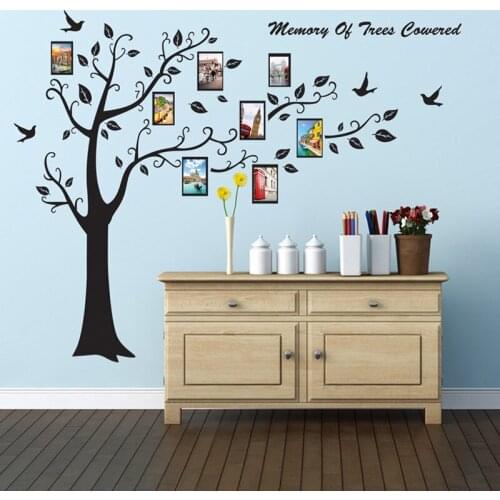 Creative Big tree photo frame wall sticker PVC Material DIY art wall decals For Living room background wall home decor sticker