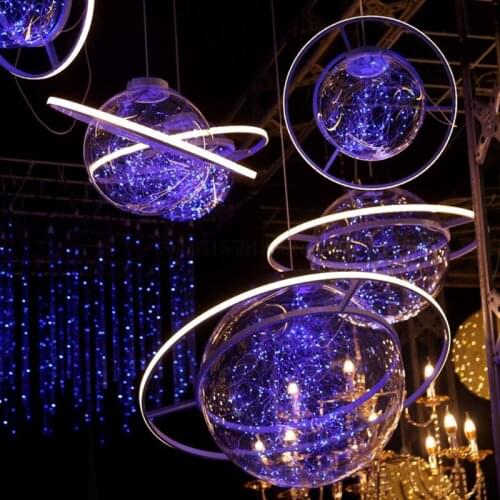 Creative Planet Pendant Lights Wedding Decor Hanging Lighting Fantasy Starry Childrens Room Decoration Arrangement Chandeliers