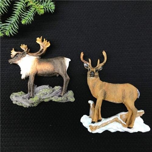 Creative magnet resin refrigerator stickers animal deer refrigerator resin decorative buckle message stickers