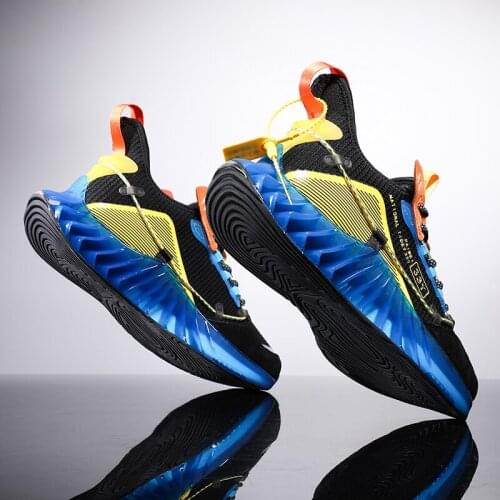 Trend Mesh Men Running Shoes Brand Designer Fluorescent Blade Sneakers Breathable Outdoor Training Sport Shoes