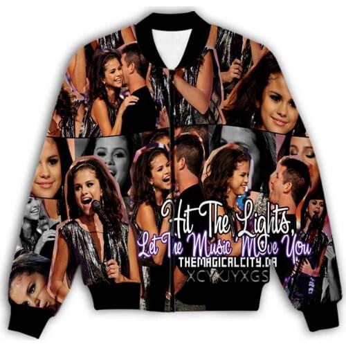New Men/Women 3D Printed Selena Gomez Casual Jacket Fashion Streetwear Men Loose Sporting Jacket & Coat Q12
