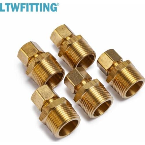 LTWFITTING 1/2" OD x 3/4" Male NPT Compression Connector,BRASS COMPRESSION FITTING