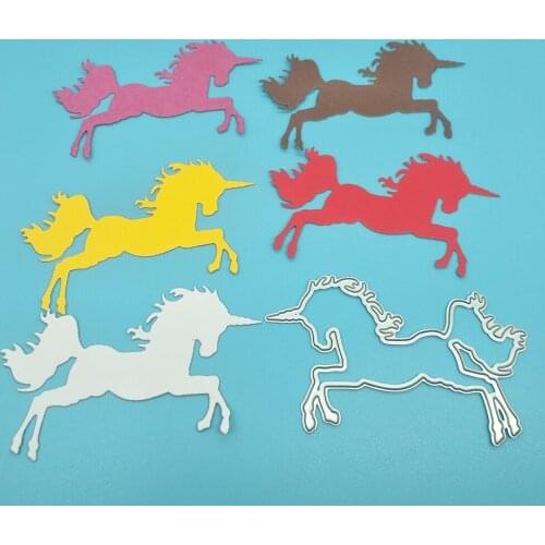 New running unicorn horse metal cutting mold photo album cardboard DIY gift card decoration embossing crafts