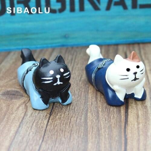 Cute Decole Cat Miniature figurine Japan Zakka cartoon Resin Toy wedding decoration fairy garden statue Home Gift Moss garden