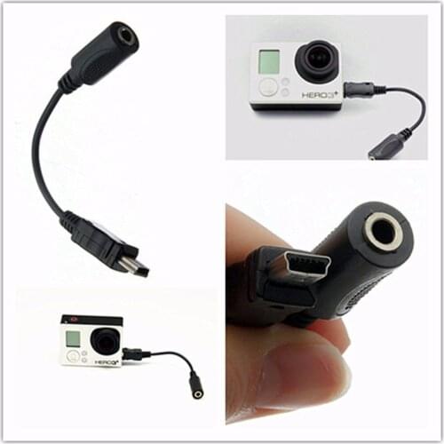 Mini USB To 3.5mm Headphone Jack Mic Cable Adapter For Camera GoPro Hero 3+ 3 4
