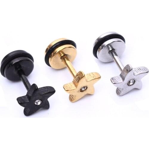 2pcs Fashion Unisex Stainless steel earrings star shape body jewelry piercing earrings for women men stud earrings